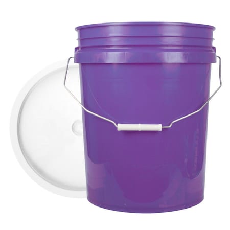Round Bucket Set  Purple And White